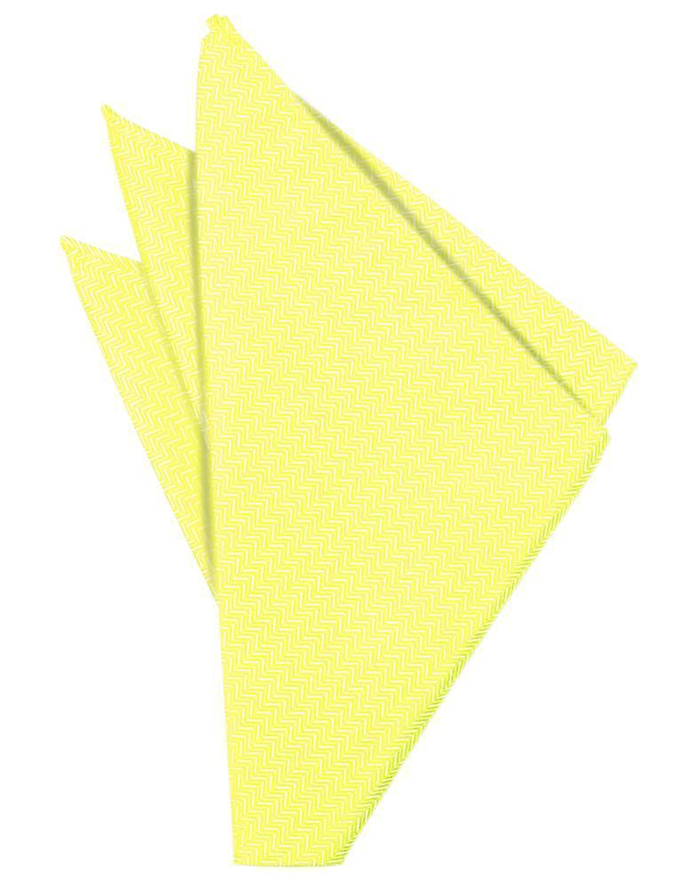 Cardi Lemon Herringbone Pocket Square