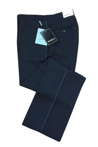 BLACKTIE "Logan" Black Luxury Wool Blend Tuxedo Pants - Unhemmed